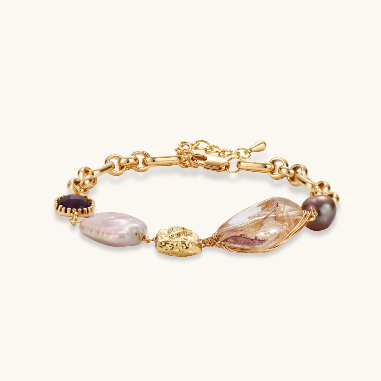 Gemstone Mix Chain Bracelet