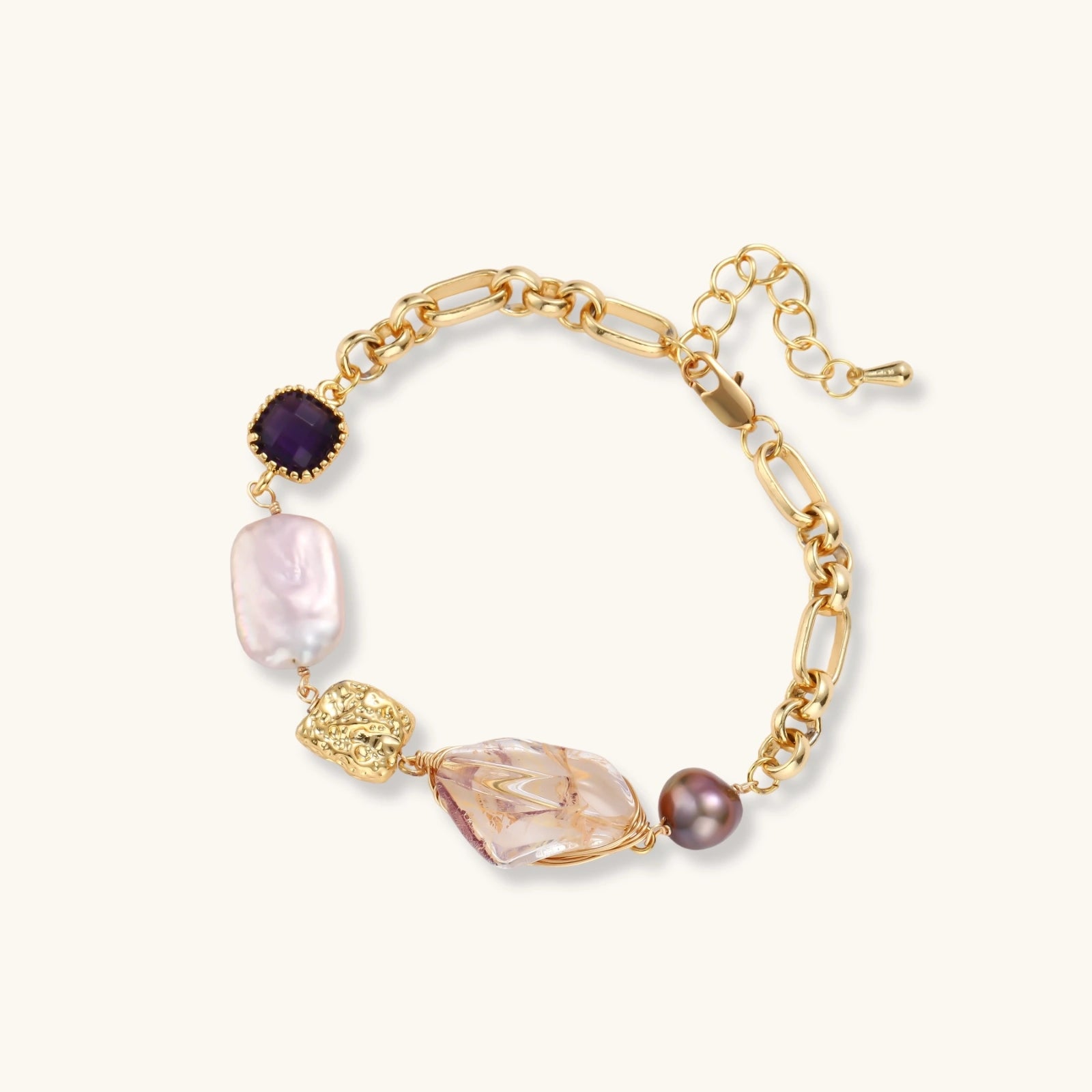 Gemstone Mix Chain Bracelet