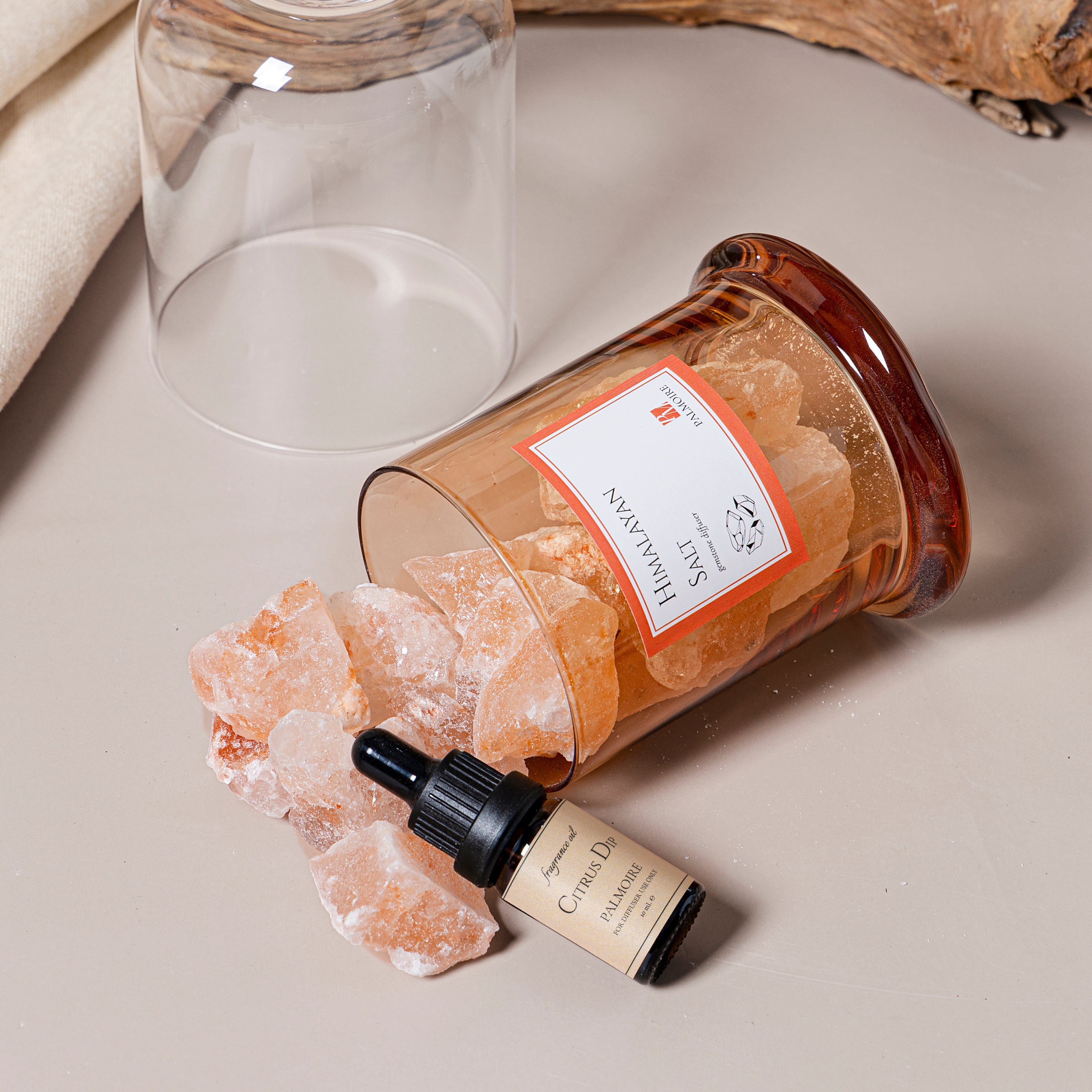 Himalayan Salt Gemstone Diffuser with Citrus Dip Fragrance Oil | LXRY Maison