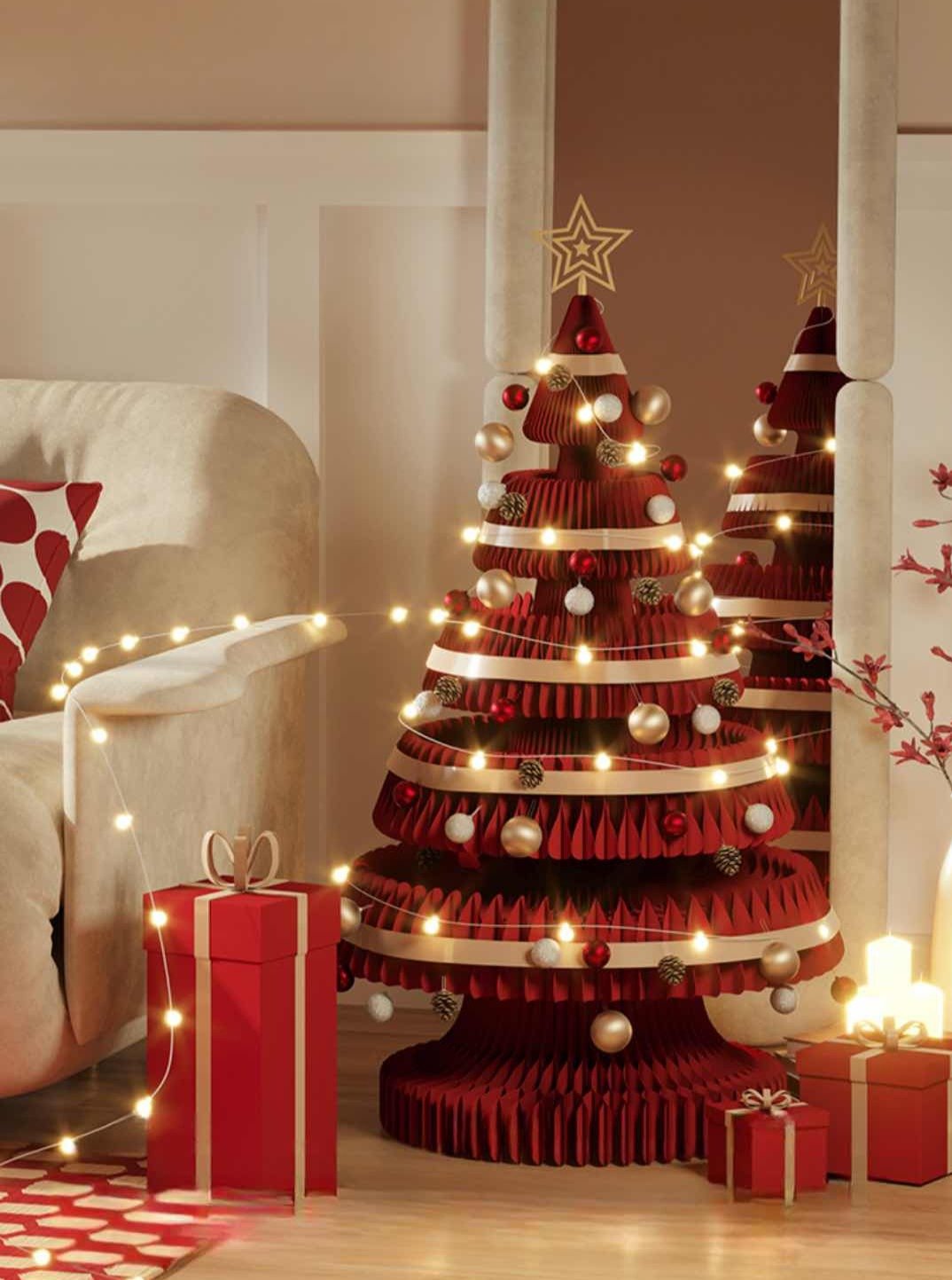 Honeycomb Foldable Accordion Christmas Tree | Nordic Sustainable Holiday Décor